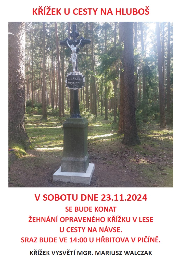 Pičín kříž J.R. pozvánka na svěcení